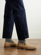 Grenson - Epsom Leather-Trimmed Suede Penny Loafers - Neutrals