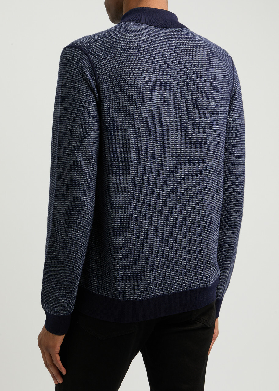 Paul Smith Textured Wool Cardigan Navy