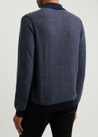 Paul Smith Textured Wool Cardigan Navy