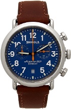 Shinola Blue & Brown 'The Runwell Automatic' 45mm Watch