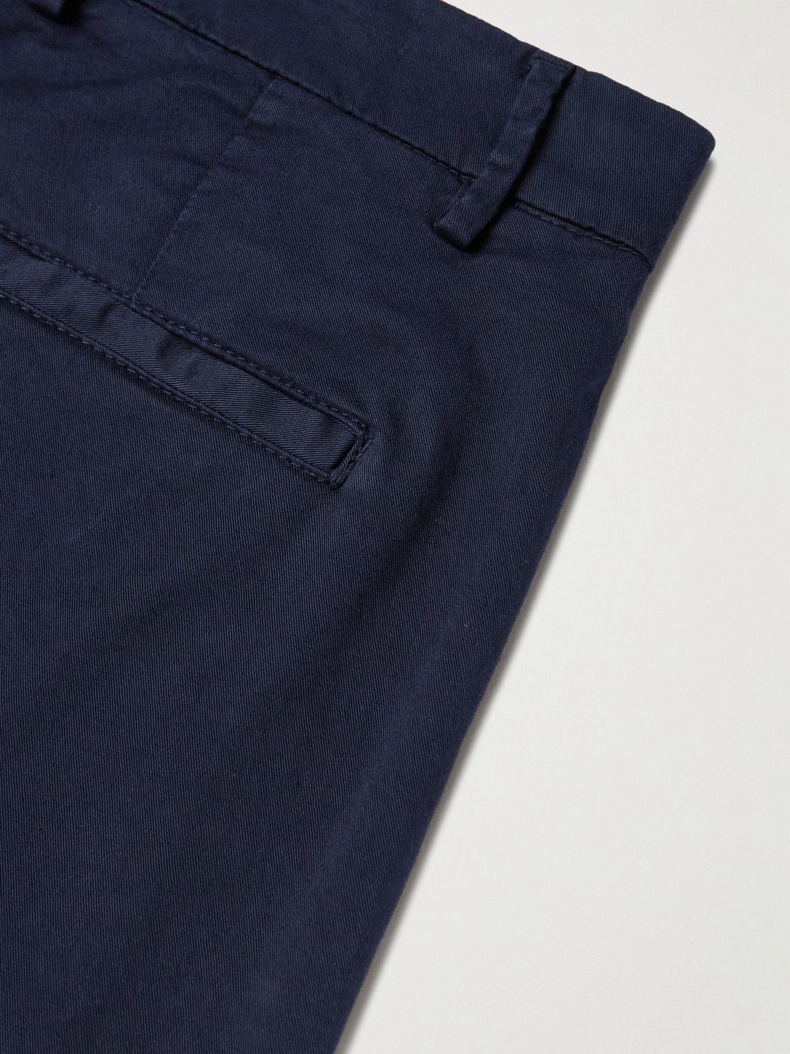 MP Massimo Piombo - Straight-Leg Cotton-Blend Gabardine Bermuda Shorts - Blue