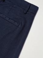 MP Massimo Piombo - Straight-Leg Cotton-Blend Gabardine Bermuda Shorts - Blue