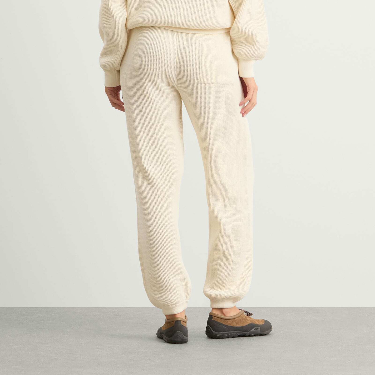Nothing Written Women's Waffle Knit Pants in Ivory