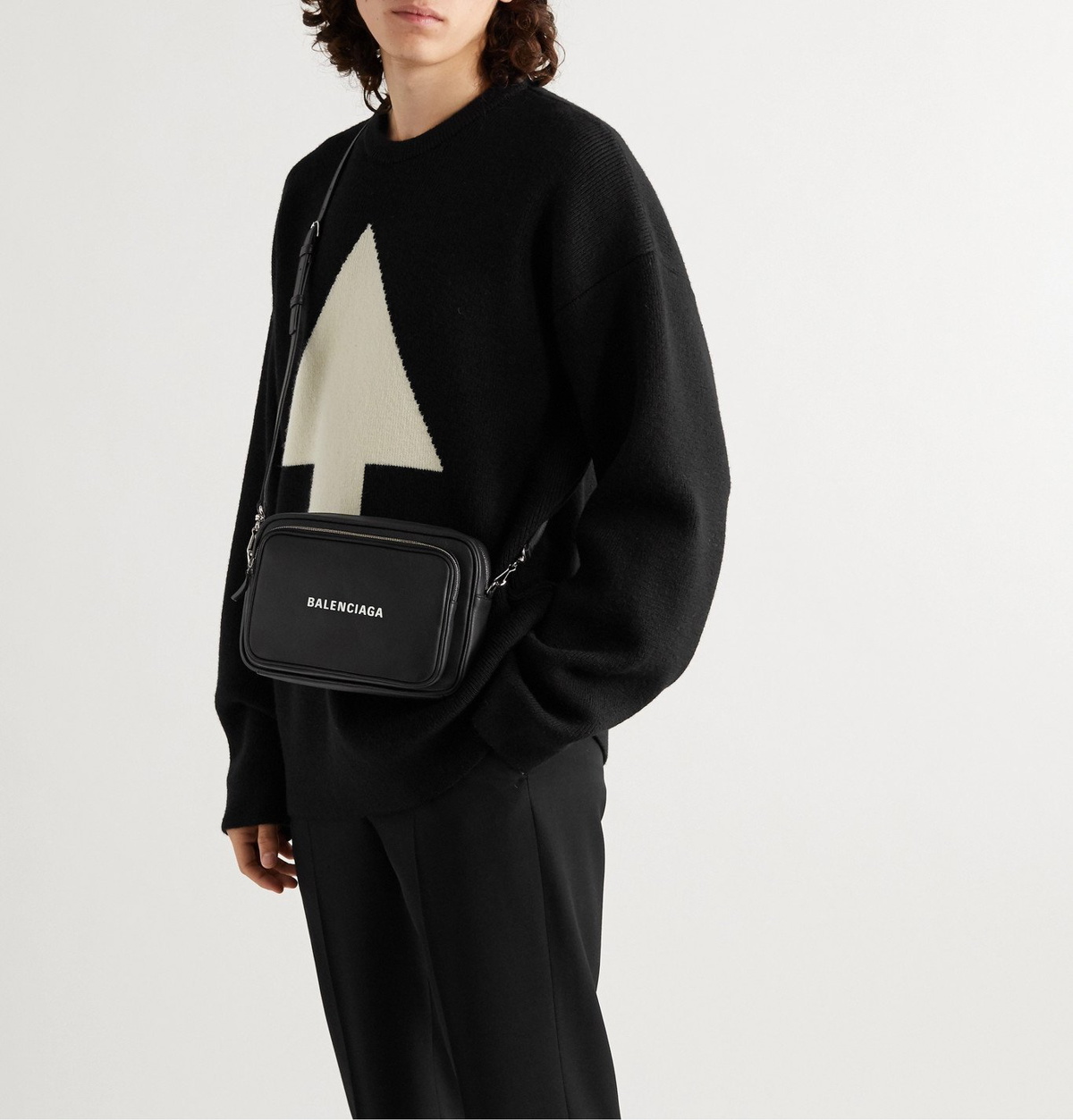 Balenciaga leather reporter store bag