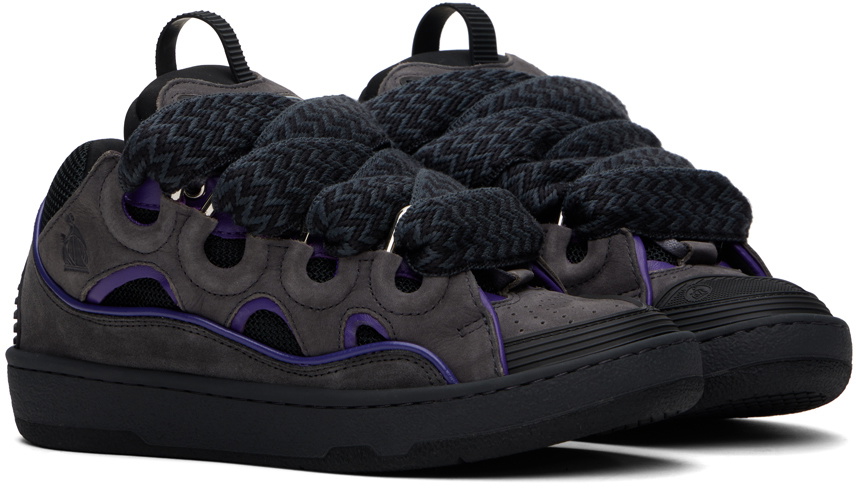 Lanvin SSENSE Exclusive Black & Purple Curb Sneakers Lanvin
