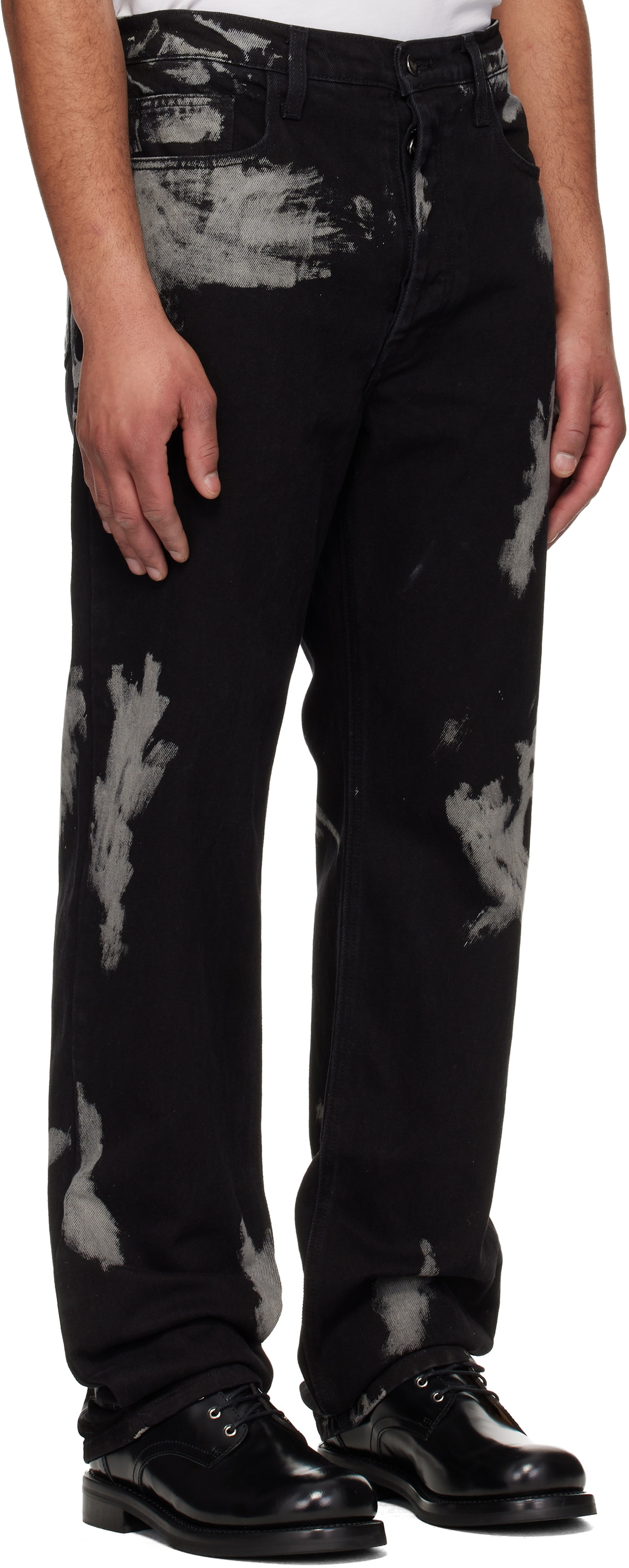ALEXANDER DIGENOVA Black Bleach Straight Leg Jeans