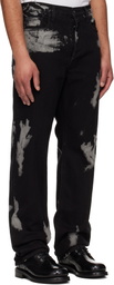 ALEXANDER DIGENOVA Black Bleach Straight Leg Jeans