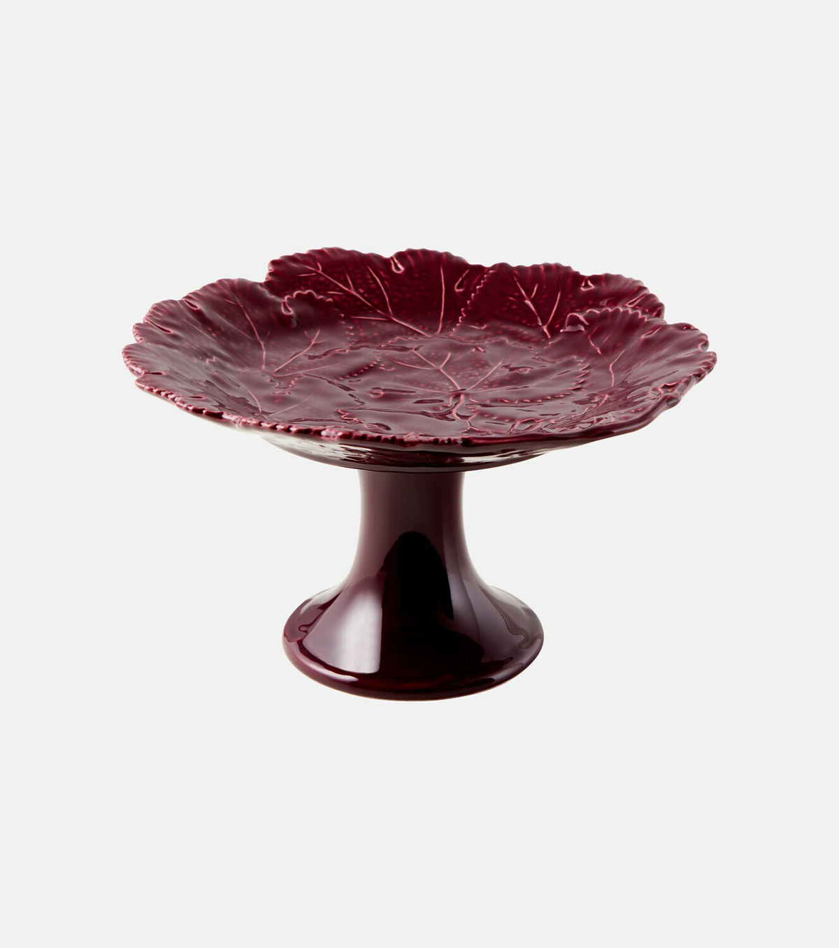 Cabana Vine Leaf ceramic cake stand
