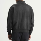 BEAMS Men's Fade Souvenir Half Zip Sweatshirt in Soft Black