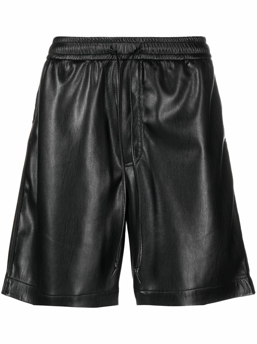 Nanushka Black Doxxi Vegan Leather Bermuda Shorts