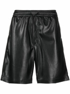 Nanushka Black Doxxi Vegan Leather Bermuda Shorts