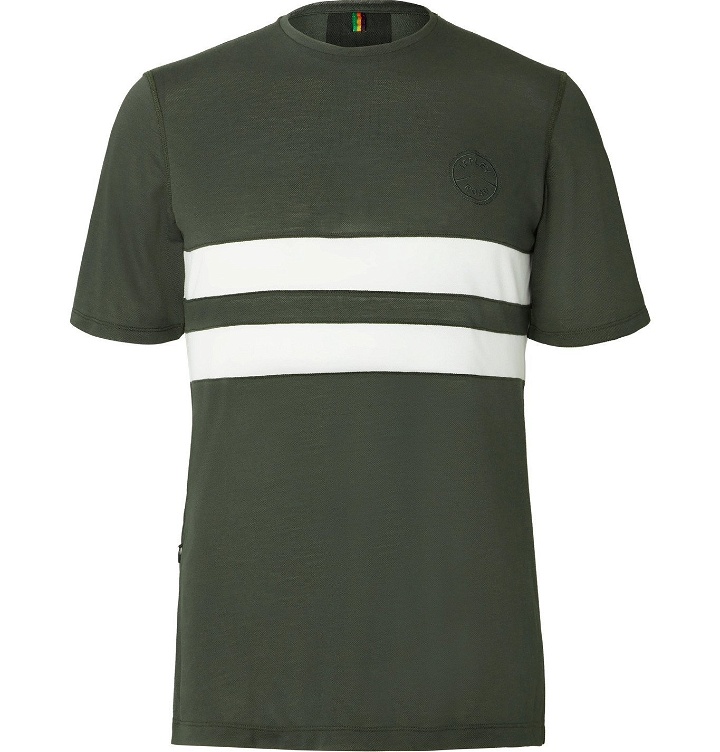 Photo: Iffley Road - Cambrian Striped Drirelease Piqué T-Shirt - Green