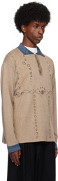 HYEIN SEO Beige Graphic Pique Knit Polo