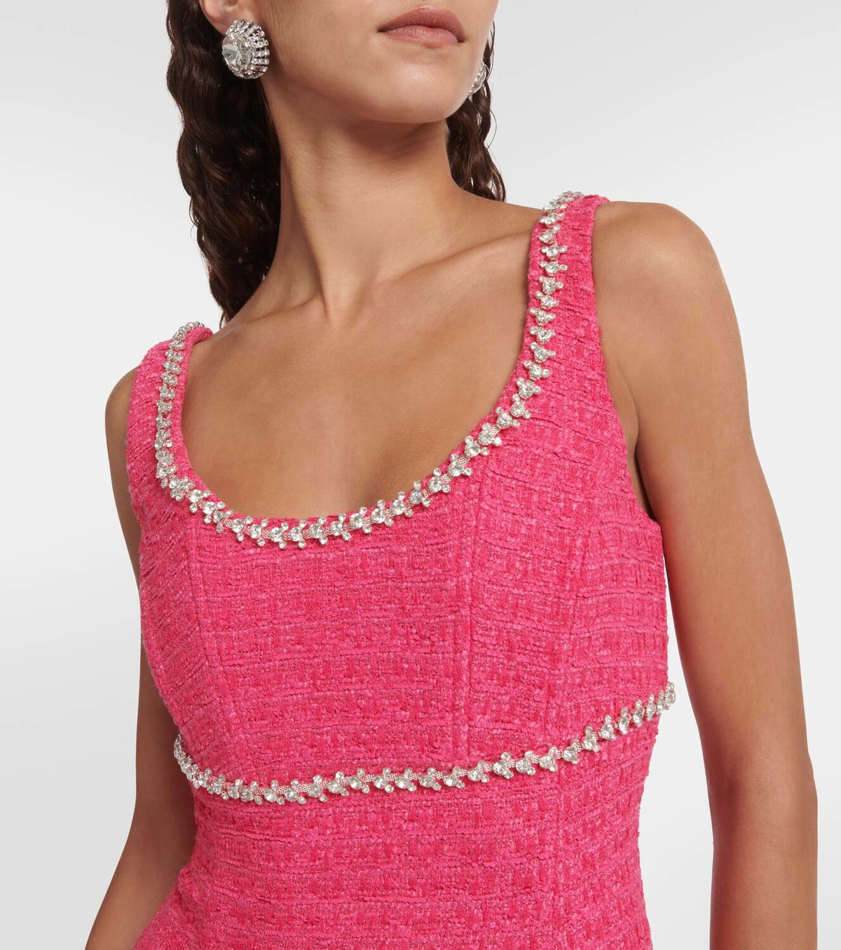 Self-Portrait Embellished boucl midi dress Self-Portrait