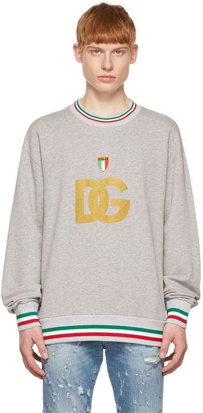 Photo: Dolce & Gabbana Grey Cotton Sweatshirt