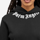 Palm Angels Women's Neck Logo Fitted Hoodie in Black/Off White