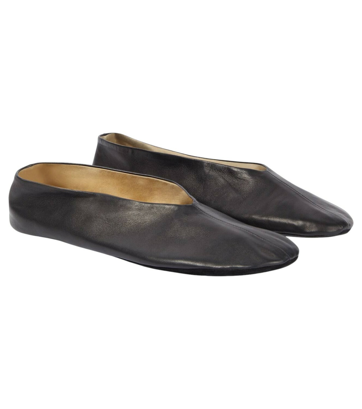 バレエシューズ The Row Awar shearling-lined suede ballet flats Awar shearling-lined suede ballet flats in brown - The Row