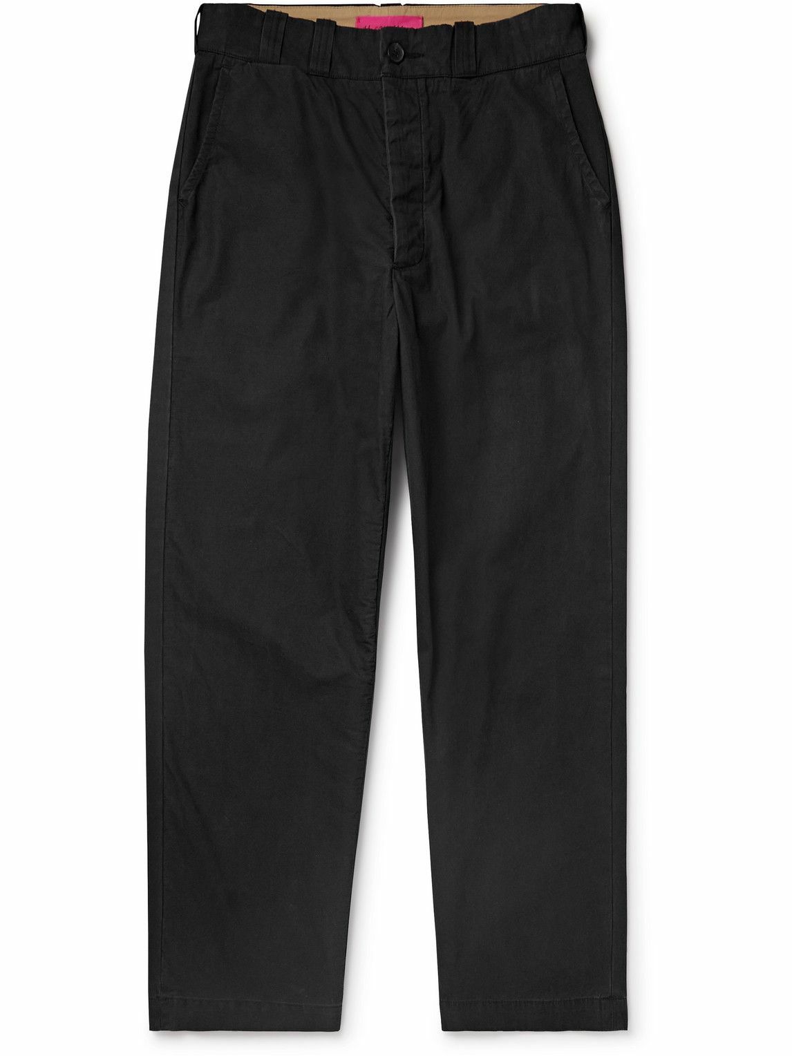 The Elder Statesman - Norm Straight-Leg Cotton Trousers - Black