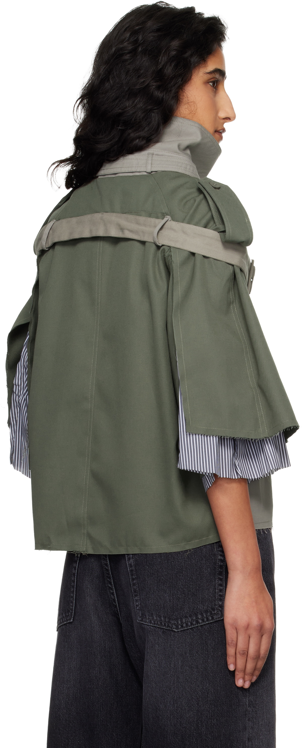 Ottolinger Beige & Khaki Chopped Trench Jacket