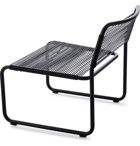 SSAM - Steel and Leather Lounge Chair and Ottoman - Black
