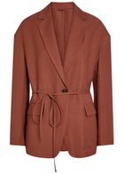 Brunello Cucinelli Tie-waist Twill Jacket Terracotta