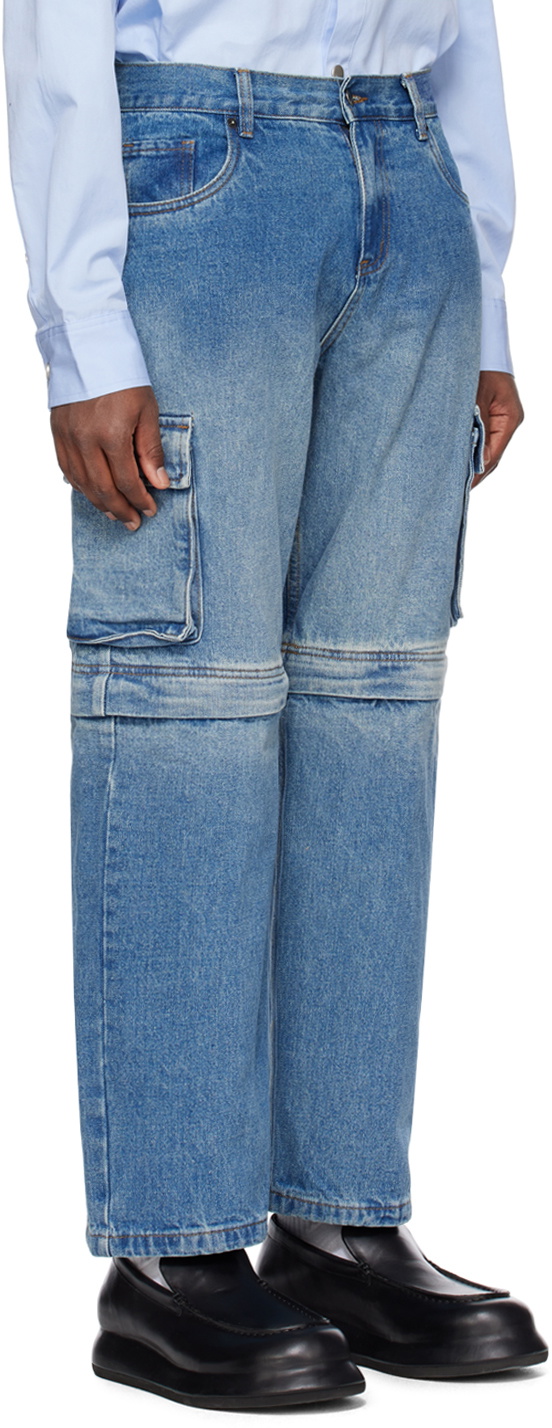 WYNN HAMLYN Blue Cargo Jeans
