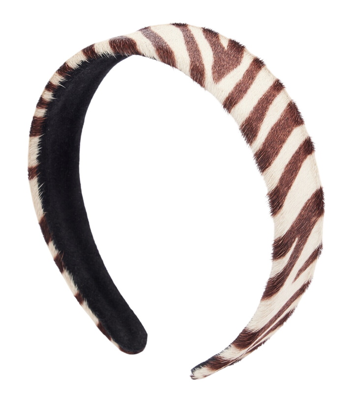 Photo: Jennifer Behr Calf hair zebra-print headband