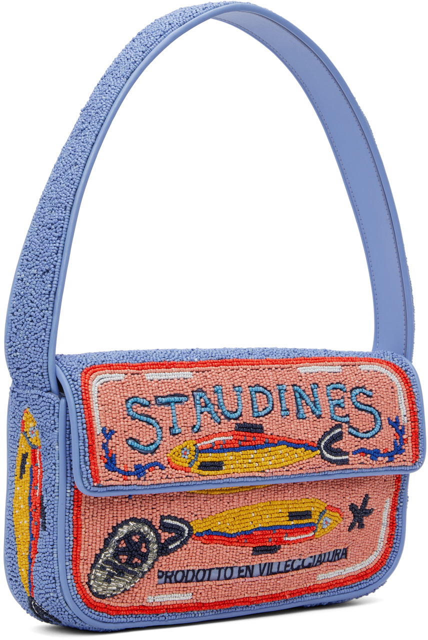 ショルダーバッグ・ポシェット STAUD  Beaded Shoulder Bag - Staud - Synthetic - Blue Staud Tommy Beaded Shoulder Bag - Synthetic - Blue | ModeSens