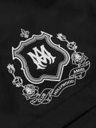 AMIRI - Straight-Leg Mid-Length Logo-Print Swim Shorts - Black