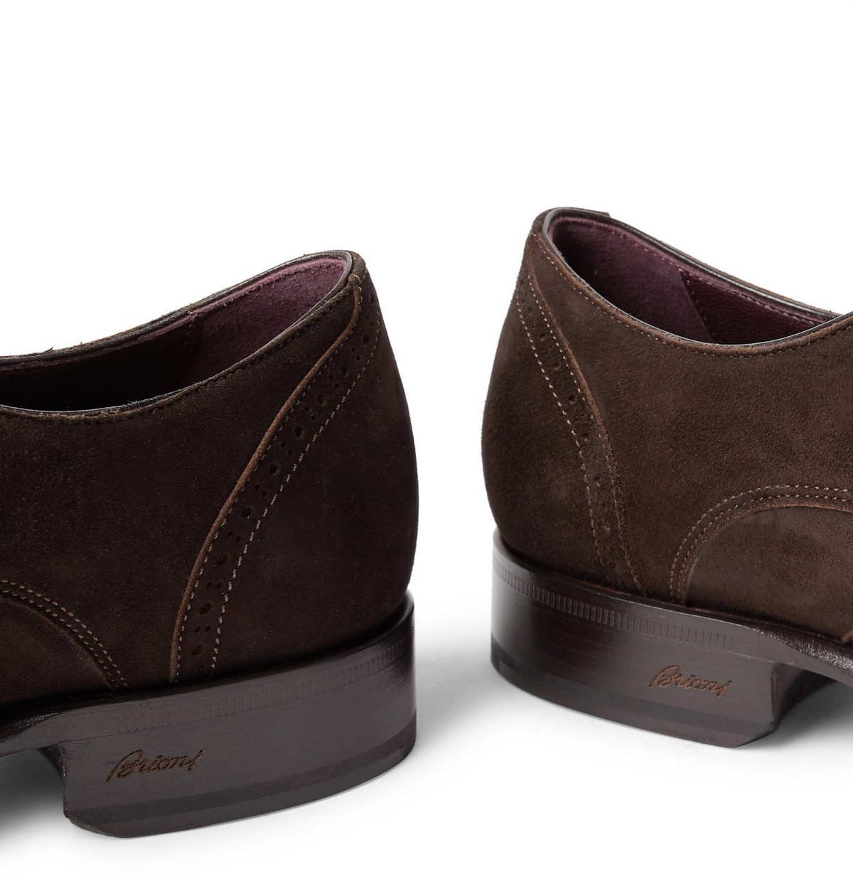 BRIONI - Suede Brogue Derby Shoes - Brown Brioni display picture 2