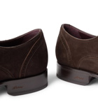 BRIONI - Suede Brogue Derby Shoes - Brown