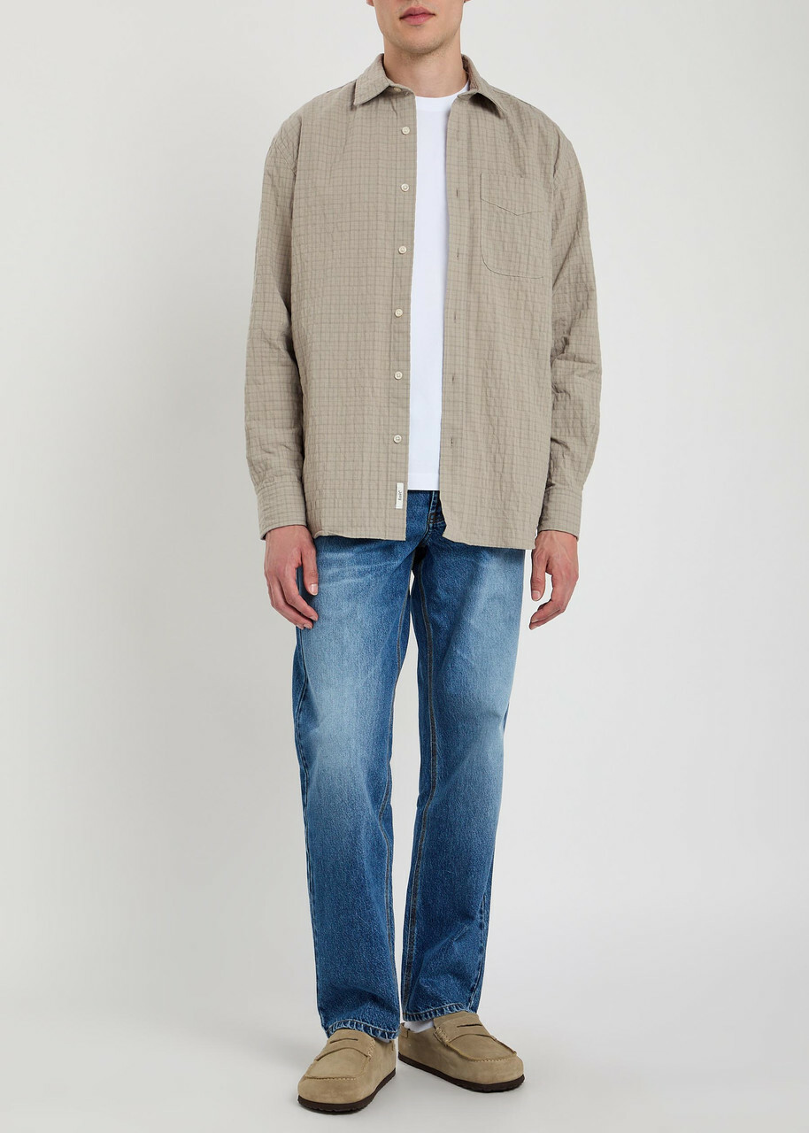 Forét Checked Cotton Shirt Khaki