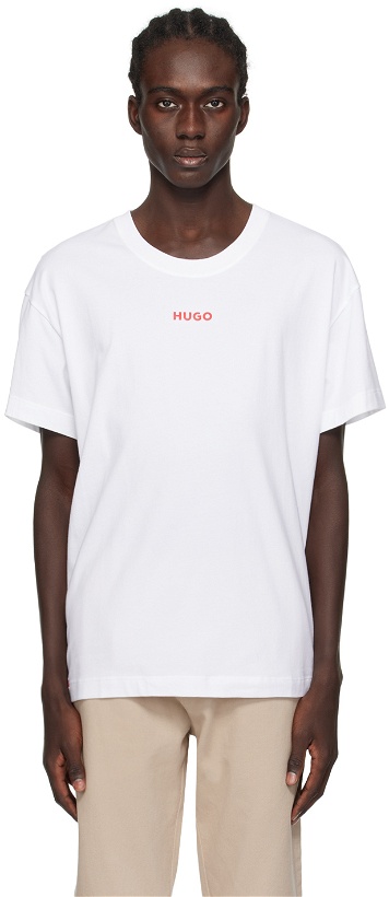 Photo: Hugo White Printed T-Shirt