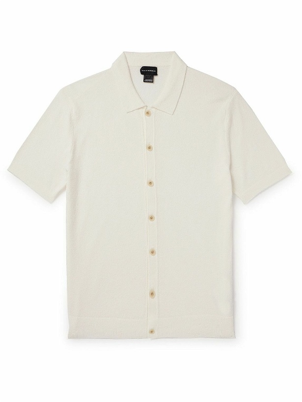 Photo: Club Monaco - Cutaway-Collar Cotton-Blend Bouclé Shirt - White