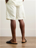 RÓHE - Straight-Leg Printed Silk-Twill Drawstring Shorts - Neutrals