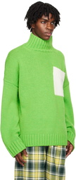 JW Anderson Green Patch Turtleneck