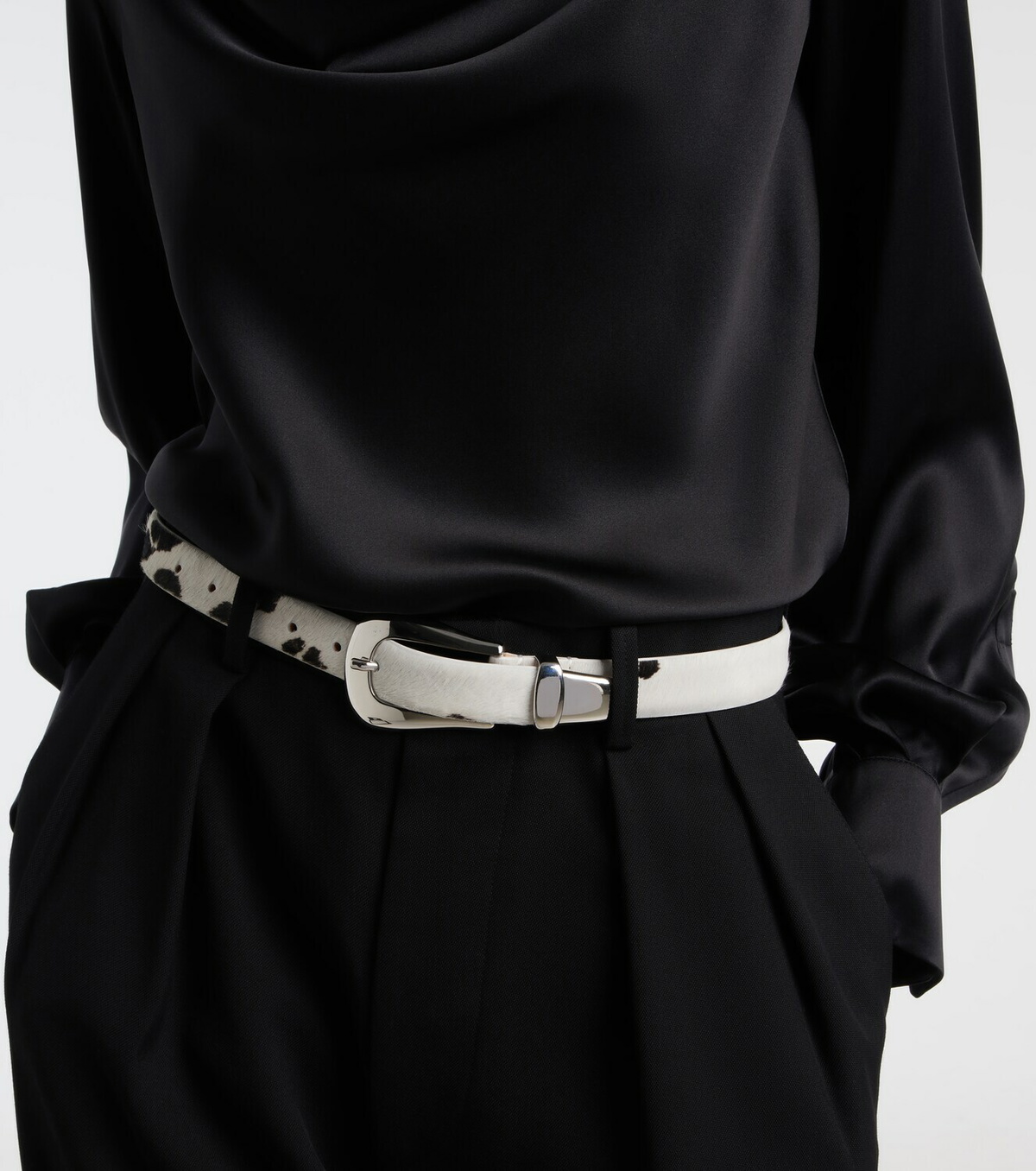 Déhanche Colette printed calf hair belt