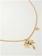 Palm Angels - Gold-Tone and Glass Pendant Necklace