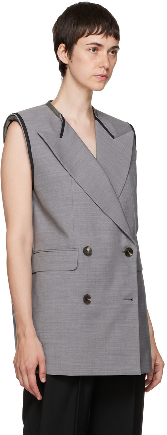 Alexander McQueen Gray Wool Vest