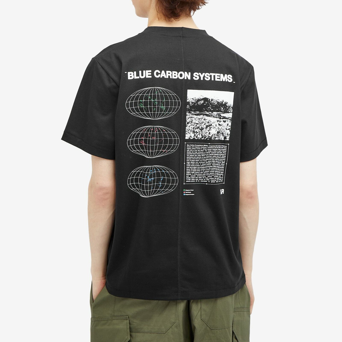 Space Available Men's Blue Carbon Systems Infographic T-Shirt in Black