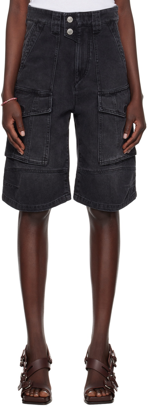 Isabel Marant Etoile Black Hortens Denim Shorts Isabel Marant Etoile