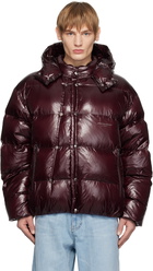 WOOYOUNGMI Burgundy Hood Goose Down Jacket