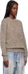 Études Beige Regular Round Neck Sweater