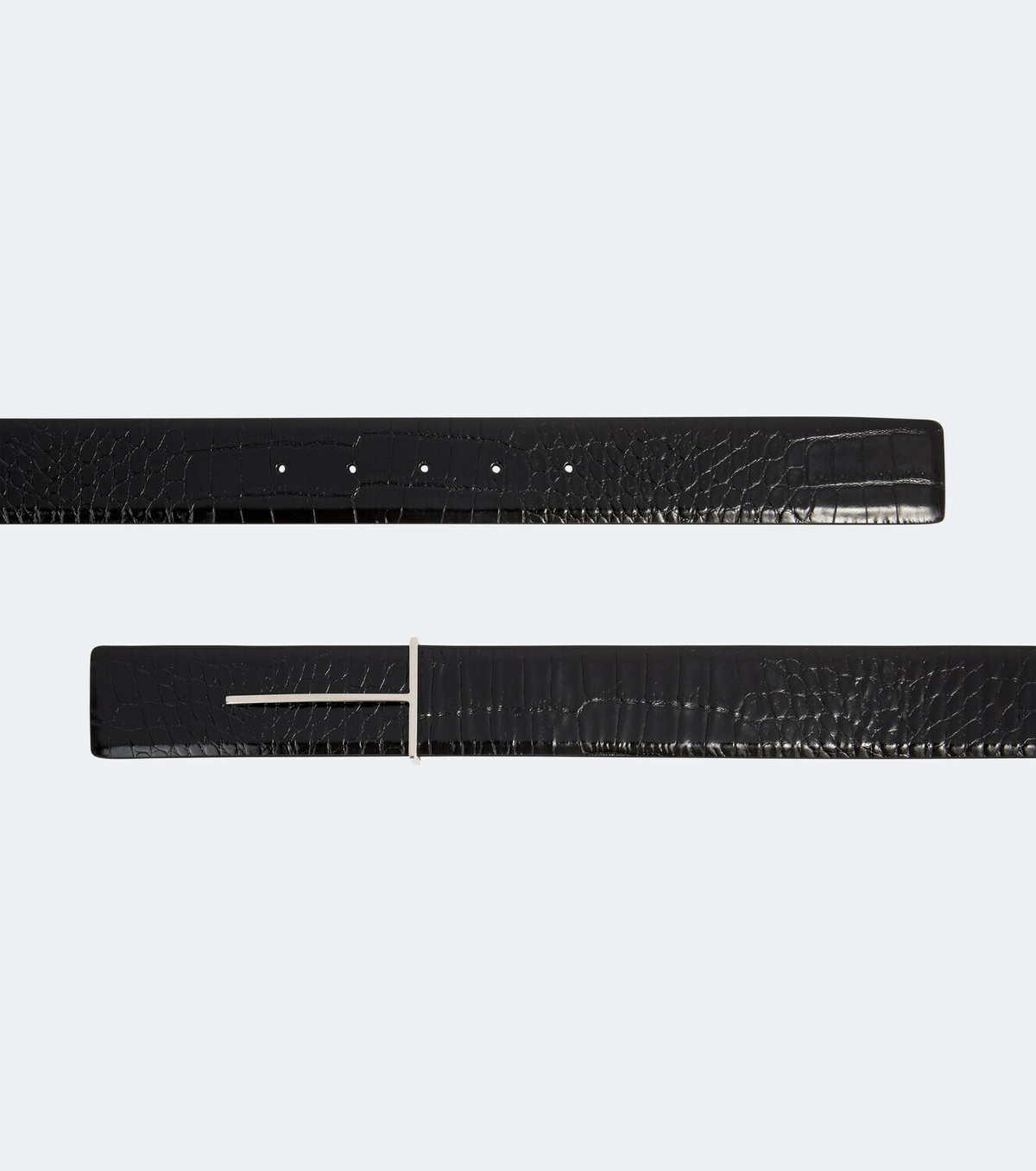 Tom Ford T croc-effect patent leather belt