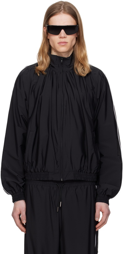 Photo: ALAINPAUL Black Gathered Neck Track Jacket