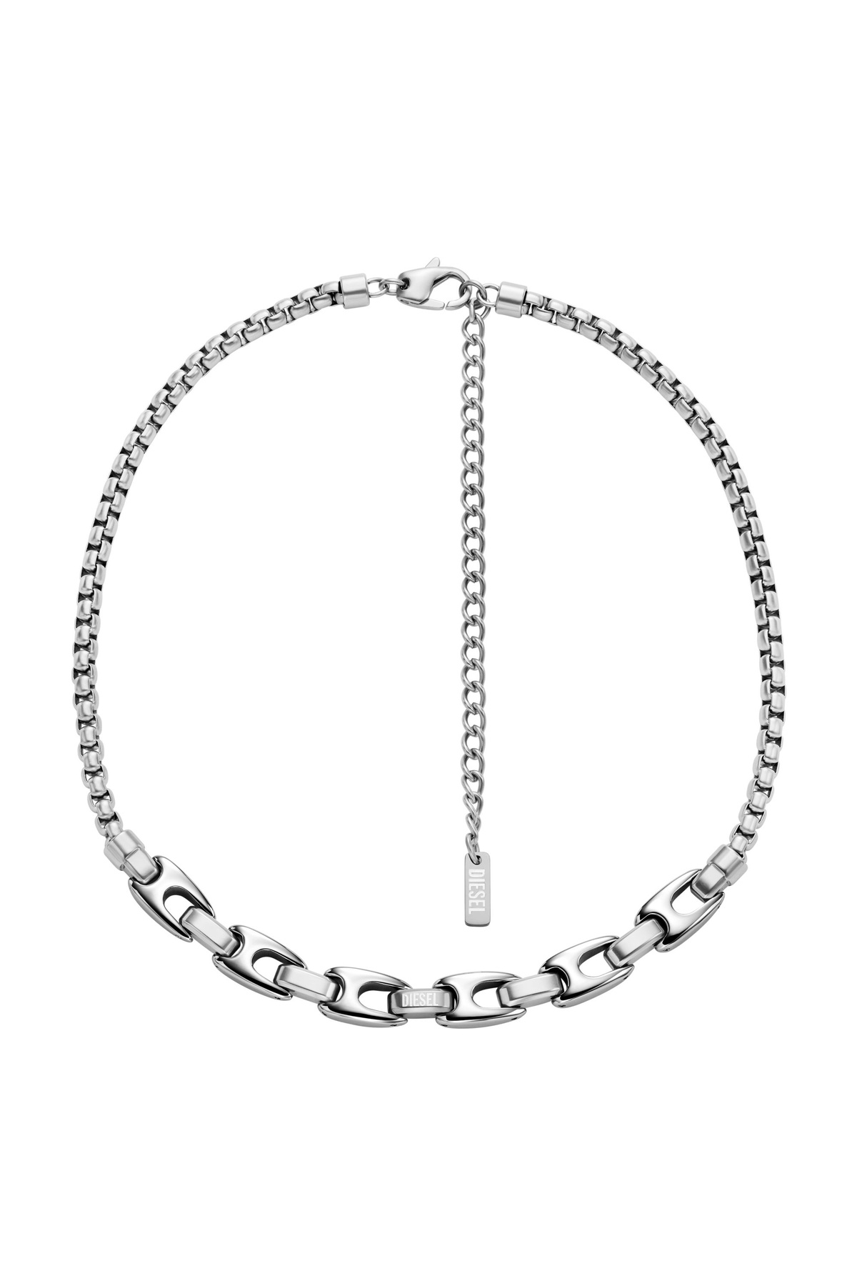Diesel Stainless steel drop earring - Necklaces - Unisex - Silver