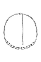 Diesel Stainless steel drop earring - Necklaces - Unisex - Silver