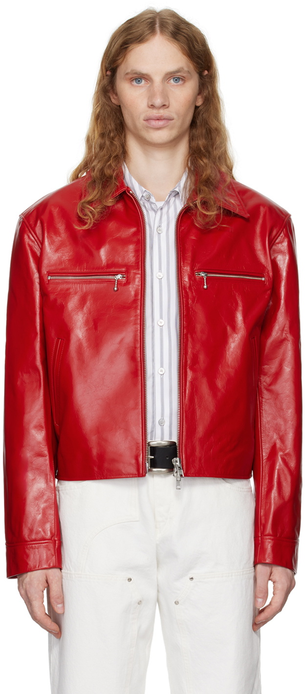 COOR Black Goat Skin Pocket Trucker Leather Jacket COOR