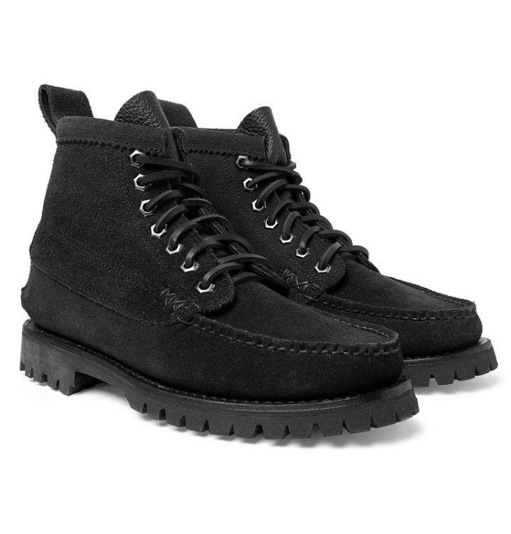 Photo: Yuketen - Angler Textured-Leather Boots - Black