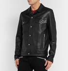 Balmain - Logo-Print Leather Jacket - Black